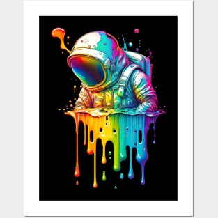 Melting Rainbow Astronaut Posters and Art